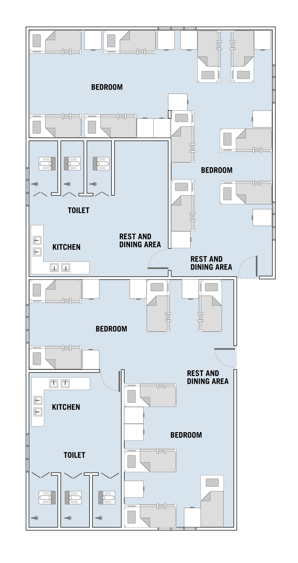 Floorplan of a typical apartment at Westlite Tampoi