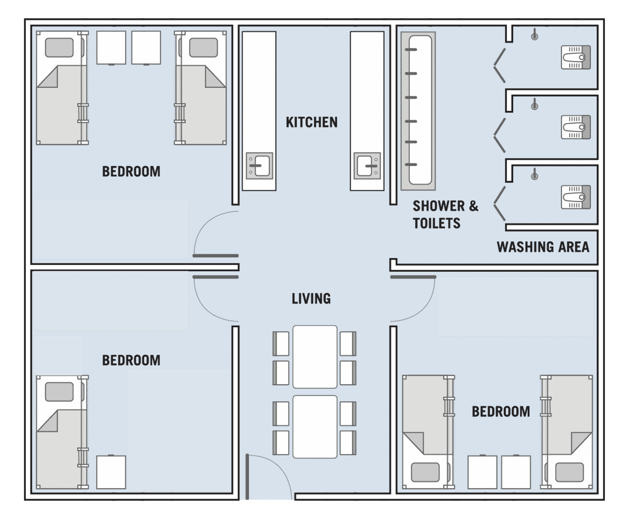 Floorplan of a typical apartment at Westlite Bukit Minyak